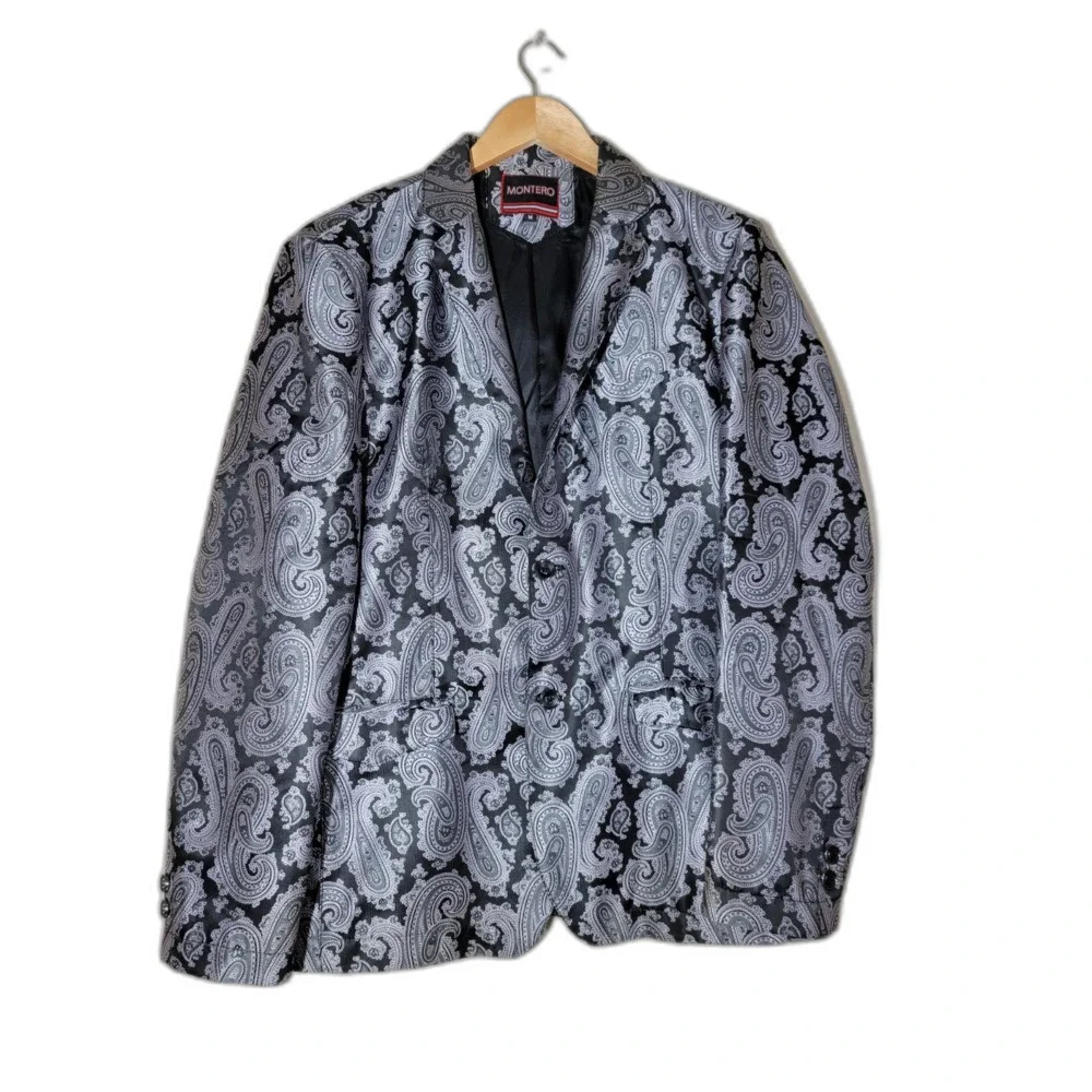Montero Paisley Blazer Suit Jacket Sport Coat - Medium